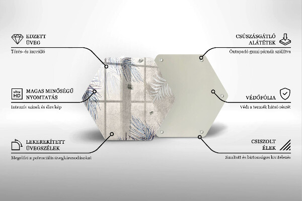 Tábua de vidro Folhas sutis