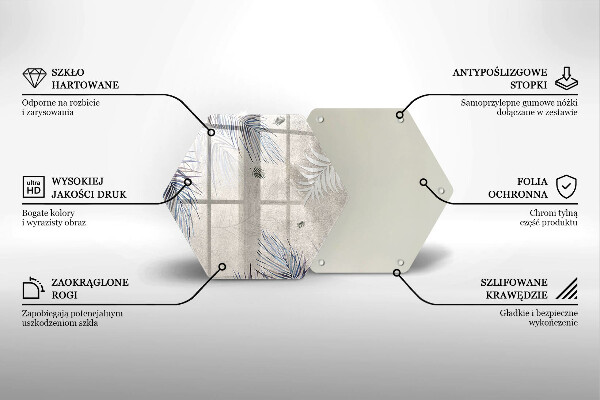 Tábua de vidro Folhas sutis