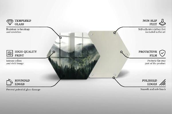 Tábua para corte Paisagem de floresta e neblina