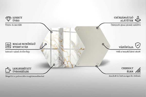 Tábua de cortar Mármore claro com dourado