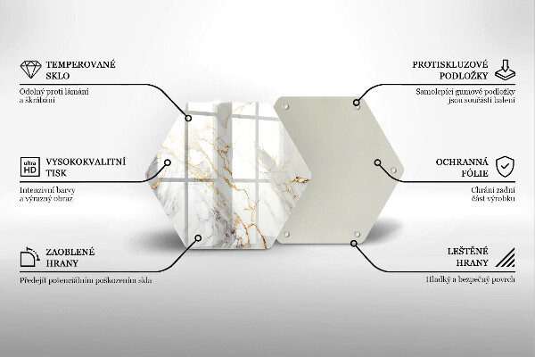 Tábua de cortar Mármore claro com dourado