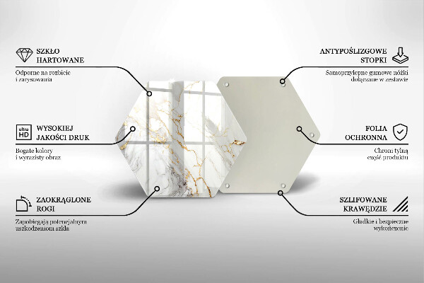 Tábua de cortar Mármore claro com dourado