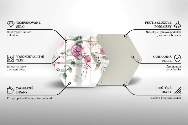 Tábua de cortar de vidro Rosas em aquarela