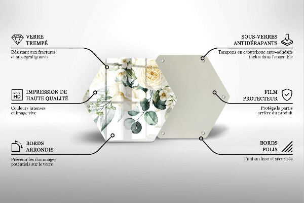 Tábua corte Flores em aquarela