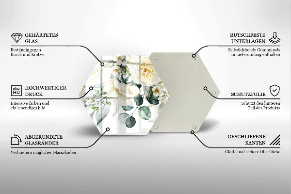 Tábua corte Flores em aquarela