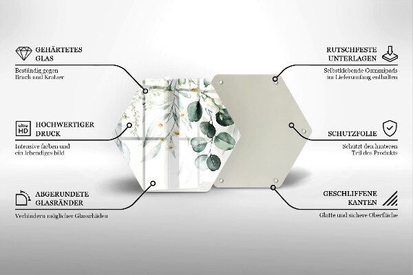 Tábua para cozinha Plantas em aquarela