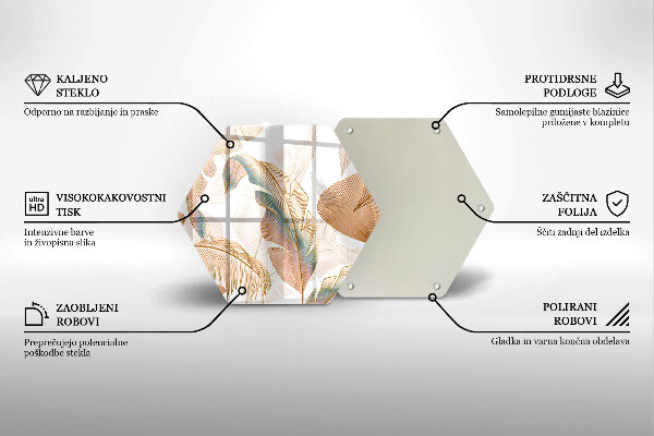 Tábua cozinha Penas e folhas Boho