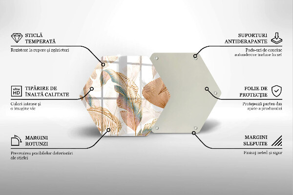 Tábua cozinha Penas e folhas Boho