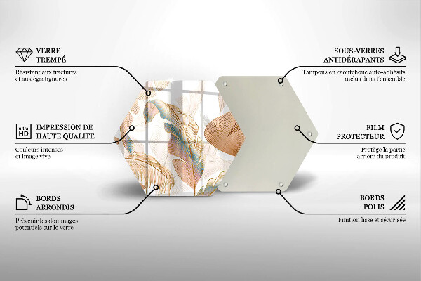 Tábua cozinha Penas e folhas Boho