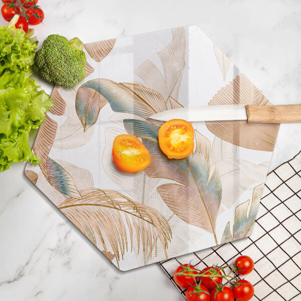 Tábua cozinha Penas e folhas Boho