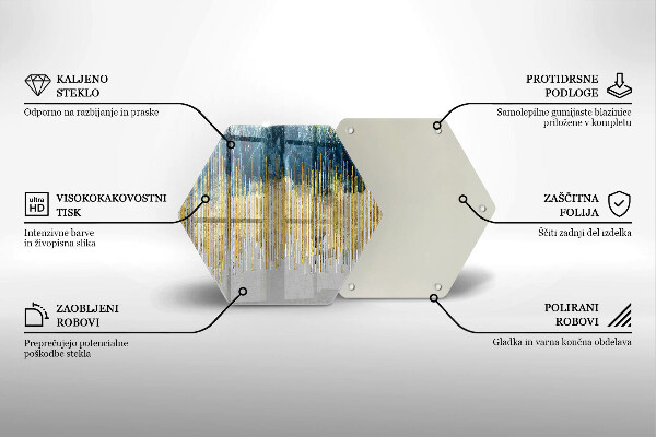 Tábua de cortar de vidro Abstração do designer