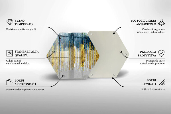 Tábua de cortar de vidro Abstração do designer