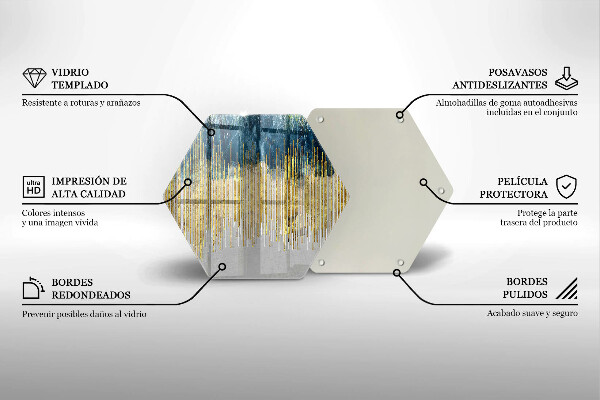 Tábua de cortar de vidro Abstração do designer