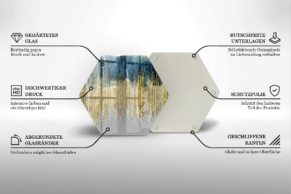 Tábua de cortar de vidro Abstração do designer