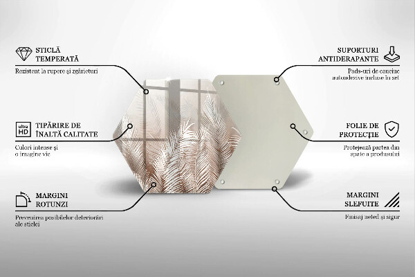 Tábua de corte de vidro Vegetação de folhagem Boho