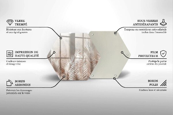 Tábua de corte de vidro Vegetação de folhagem Boho