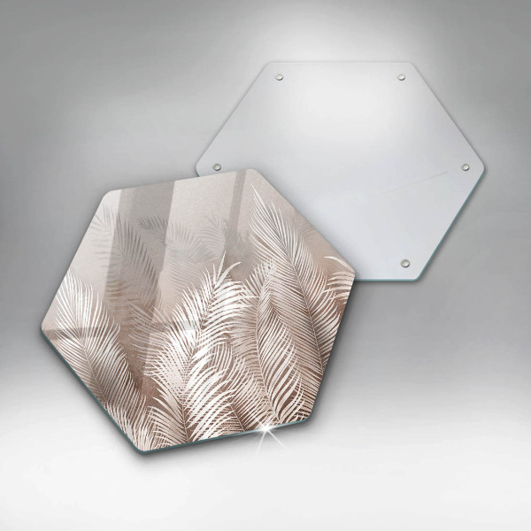 Tábua de corte de vidro Vegetação de folhagem Boho