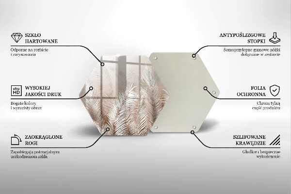 Tábua de corte de vidro Vegetação de folhagem Boho