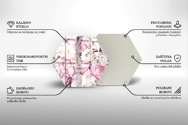 Tábua para cozinha Buquê de peônias