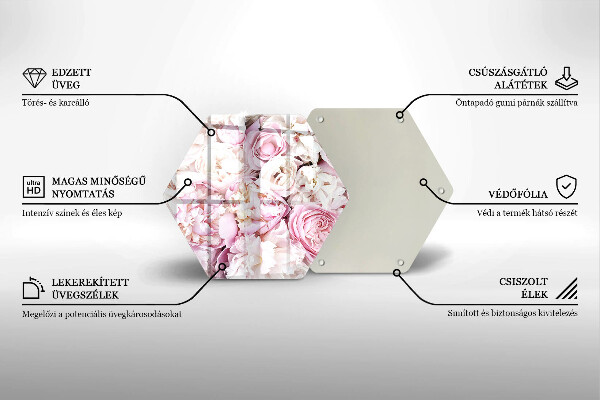 Tábua para cozinha Buquê de peônias