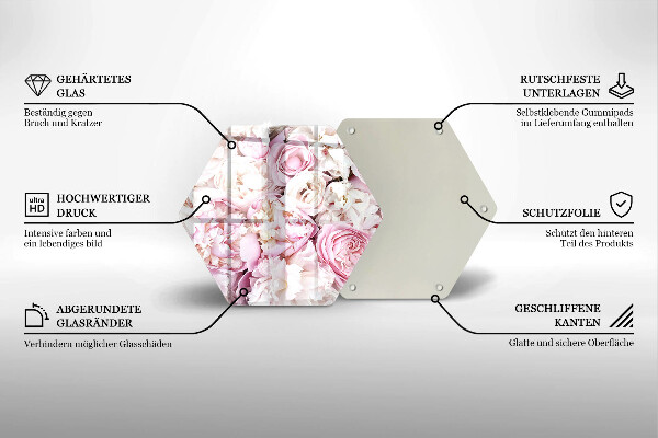 Tábua para cozinha Buquê de peônias