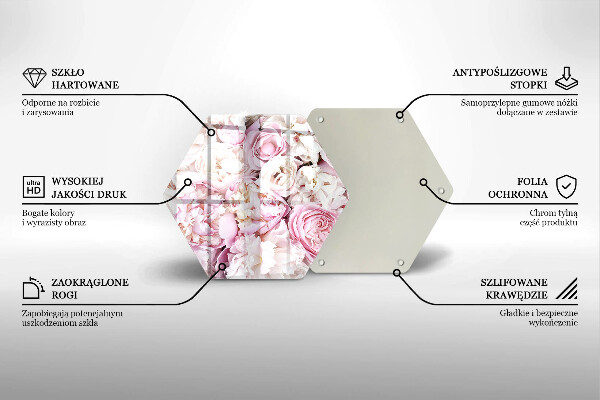 Tábua para cozinha Buquê de peônias
