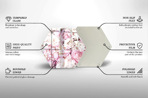 Tábua para cozinha Buquê de peônias