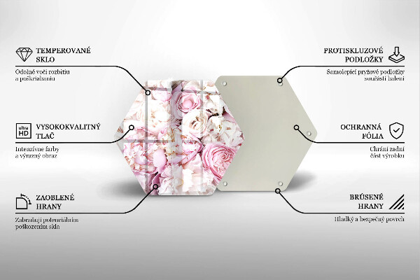 Tábua para cozinha Buquê de peônias