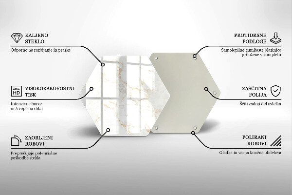 Tábua de corte de vidro Pedra de mármore elegante