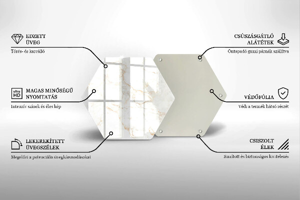 Tábua de corte de vidro Pedra de mármore elegante