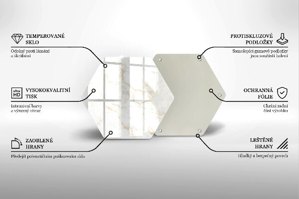 Tábua de corte de vidro Pedra de mármore elegante