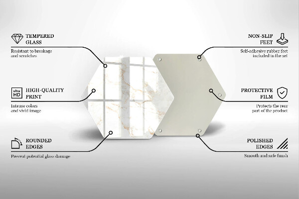 Tábua de corte de vidro Pedra de mármore elegante