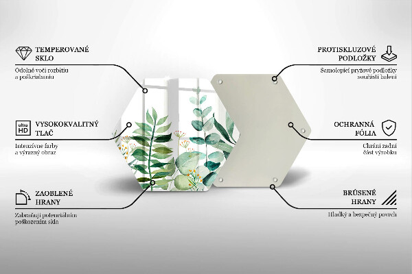 Tábua de vidro Ilustração de folhas de plantas