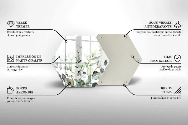 Tábua para cozinha Plantas em aquarela