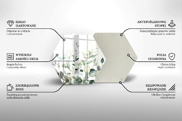 Tábua para cozinha Plantas em aquarela