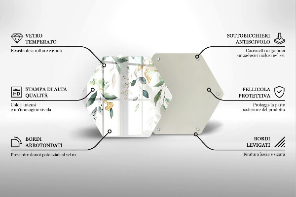 Tábua cozinha Folhas de aquarela