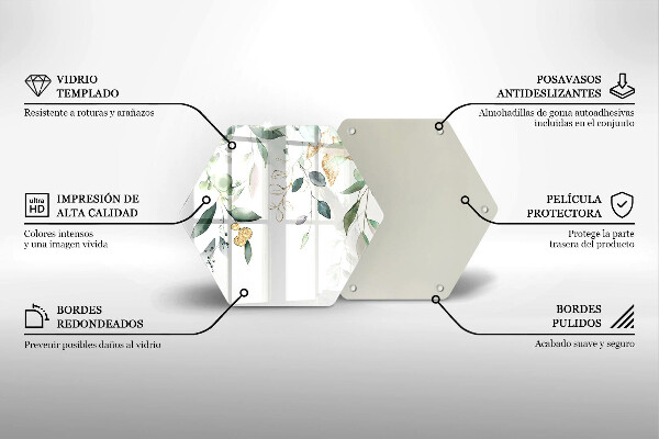 Tábua cozinha Folhas de aquarela