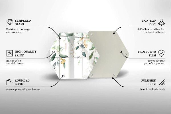 Tábua cozinha Folhas de aquarela