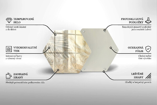 Tábua de cortar alimentos Folhas de palmeira e areia
