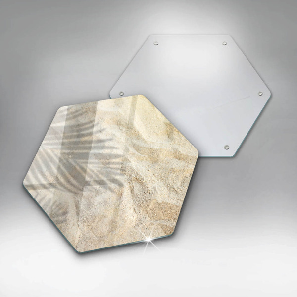 Tábua de cortar alimentos Folhas de palmeira e areia