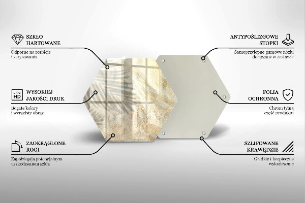 Tábua de cortar alimentos Folhas de palmeira e areia