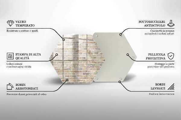 Tábua de vidro Parede de tijolos claros