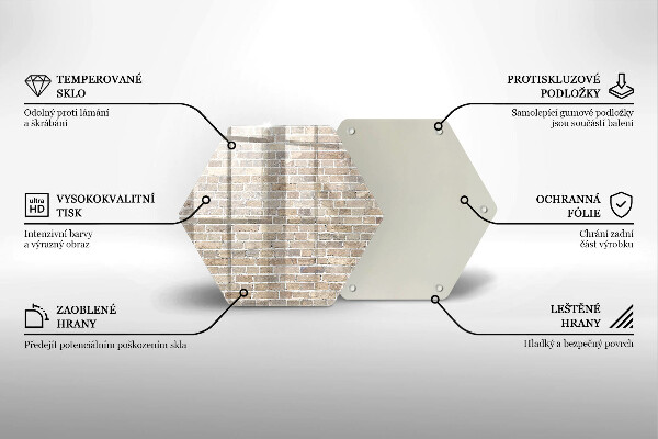 Tábua de vidro Parede de tijolos claros