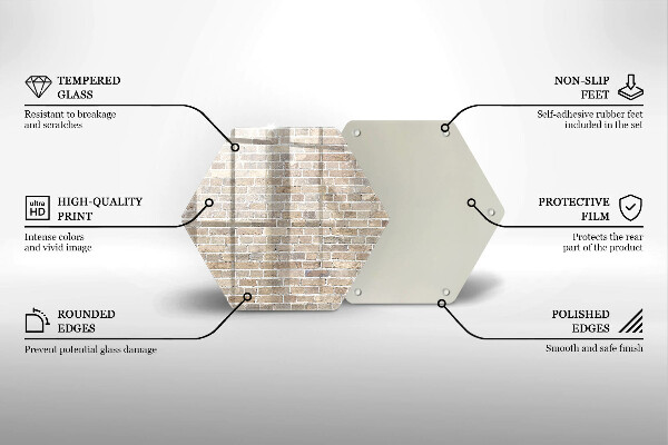 Tábua de vidro Parede de tijolos claros