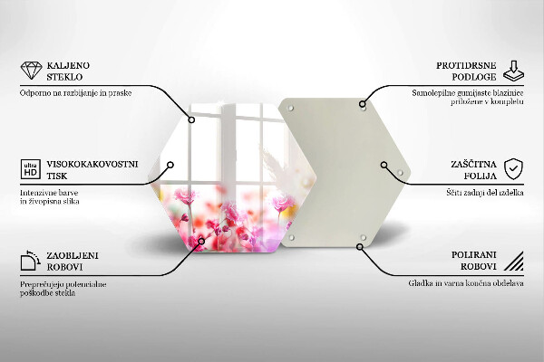 Tábua de corte de vidro Prado de flores