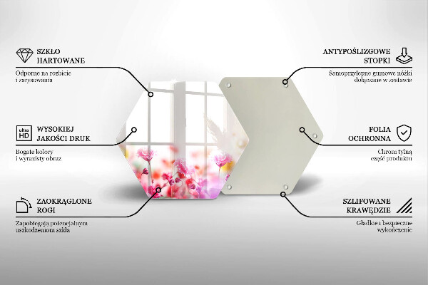 Tábua de corte de vidro Prado de flores