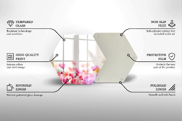 Tábua de corte de vidro Prado de flores