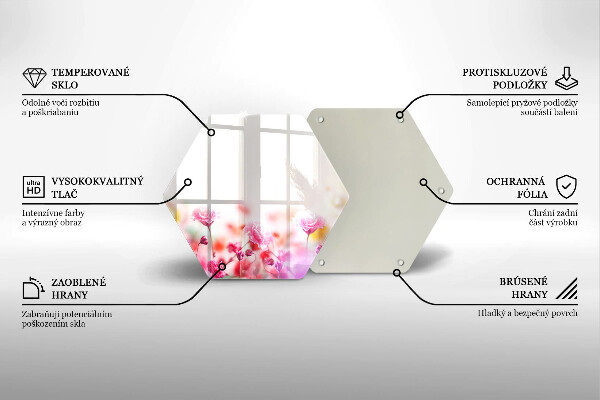 Tábua de corte de vidro Prado de flores