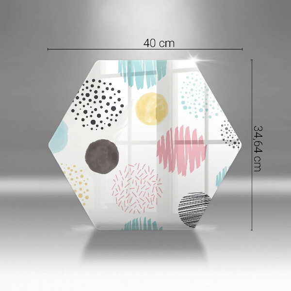 Tábua de vidro Formas pintadas