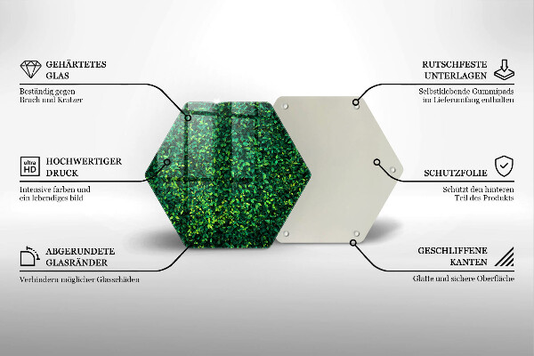 Tábua de vidro Planta com folhas pequenas